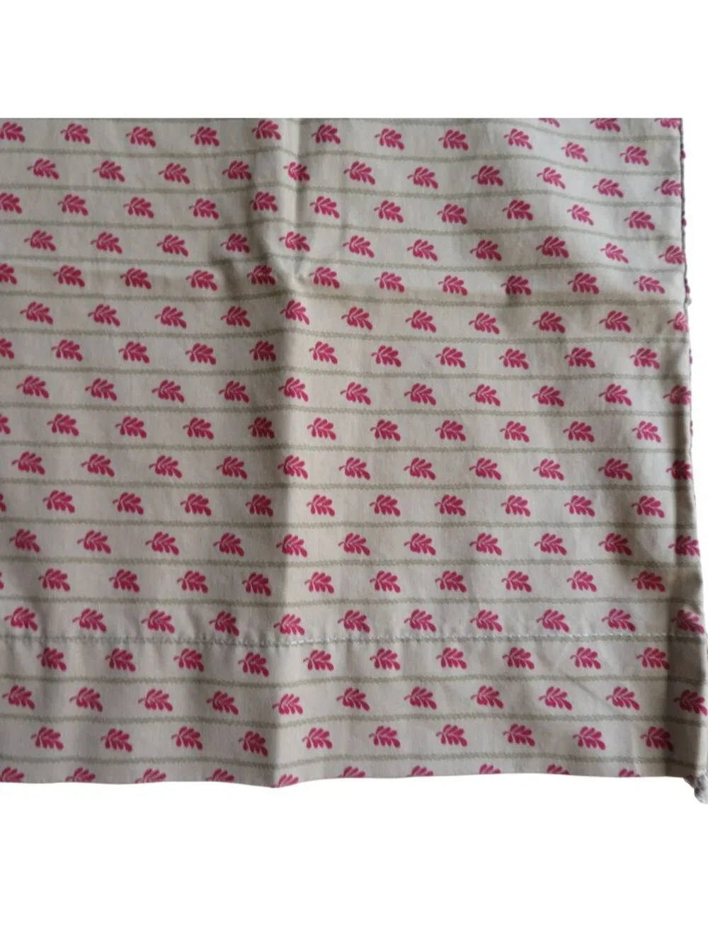 Martha Stewart Everyday Standard/Queen Pillowcase 1 Beige Red Leaf Vintage USA
